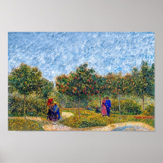 Póster Vincent Van Gogh - Parejas cortejándose en el parq