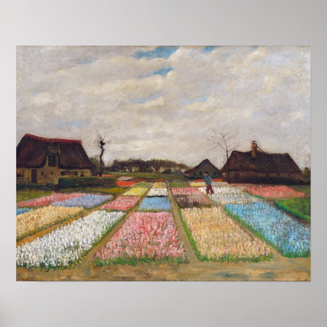 Póster Vincent van Gogh - Parterres de flores en Holanda (Frente)
