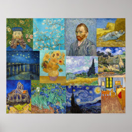 Póster Vincent Van Gogh - Patchwork de obras maestras