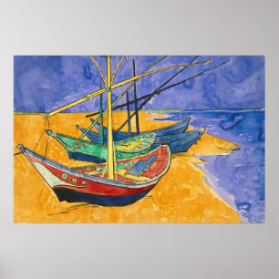 Póster Vincent van Gogh - Pescadores en la playa