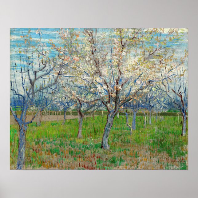Póster Vincent van Gogh - Pink Orchard (Frente)