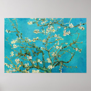 Póster Vincent Van Gogh pintando Almendros en Flor