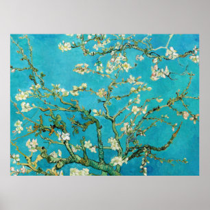 Póster Vincent Van Gogh pintando Almendros en Flor