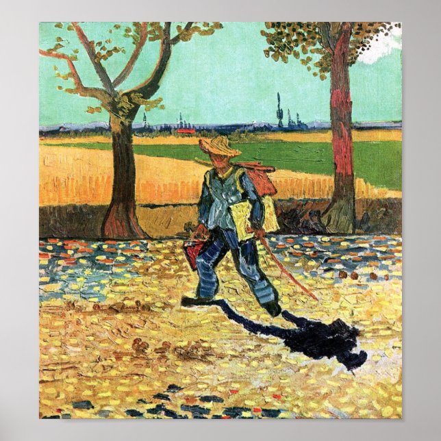 Póster Vincent Van Gogh - Pintor De Camino Al Trabajo (Frente)