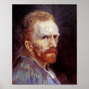 Póster Vincent Van Gogh - Pintura de autorretrato de 1887