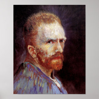 Póster Vincent Van Gogh - Pintura de autorretrato de 1887