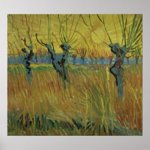 Póster Vincent van Gogh Pollarded Willows Setting Sun