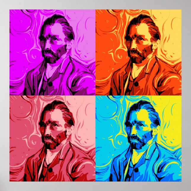 Póster Vincent Van Gogh Pop Art (Frente)