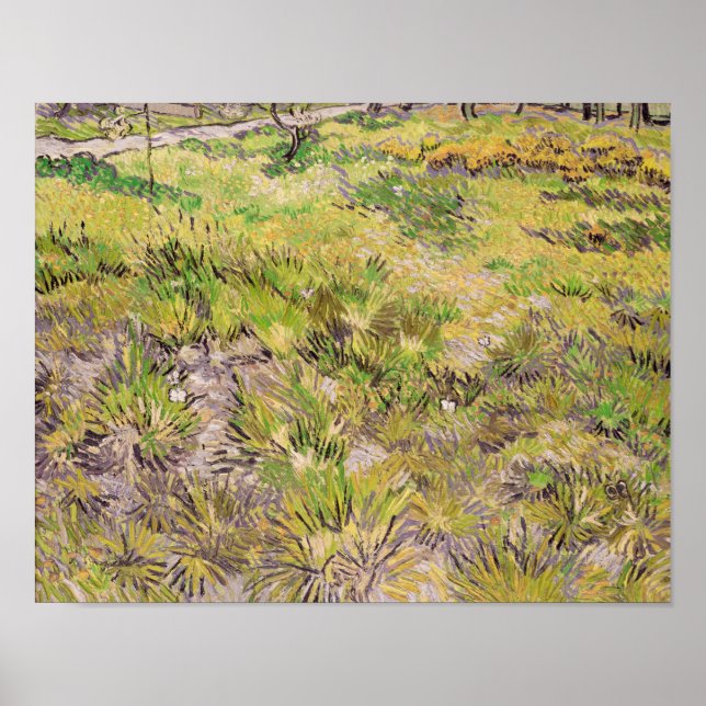 Póster Vincent van Gogh | Pradera con mariposas, 1890 (Frente)