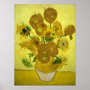 Póster Vincent Van Gogh Quince Sunflowers En Una Vara