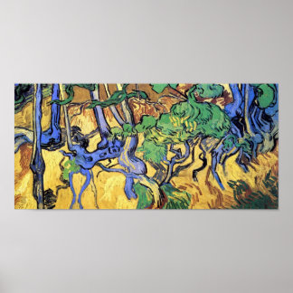 Póster Vincent Van Gogh - Raíces y troncos de árboles Art