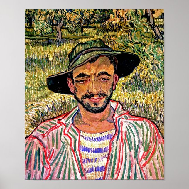 Póster Vincent Van Gogh - Retrato De Un Joven Campesino (Frente)