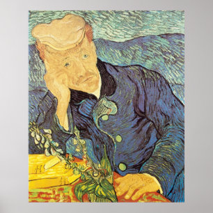 Póster Vincent van Gogh - Retrato del Médico Gachet