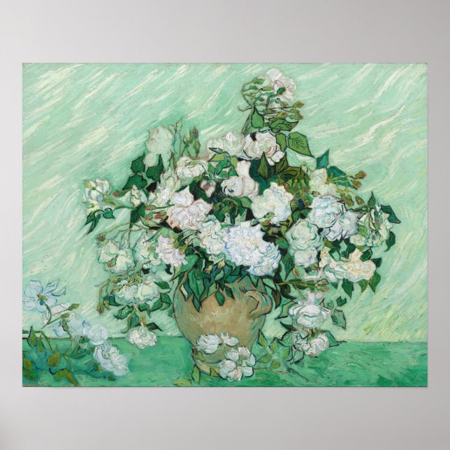 Póster Vincent van Gogh - Rosas (Frente)