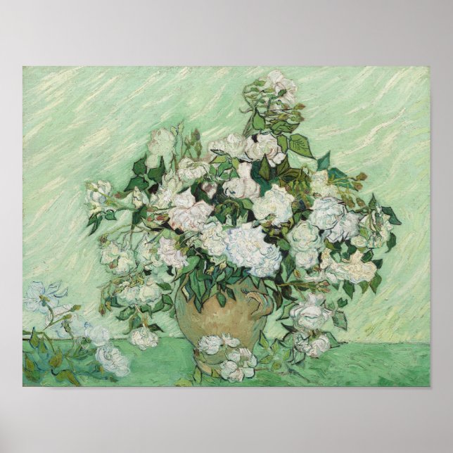 Póster Vincent van Gogh - Rosas  (Frente)