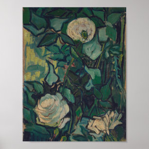 Póster Vincent Van Gogh - Rosas y escarabajo