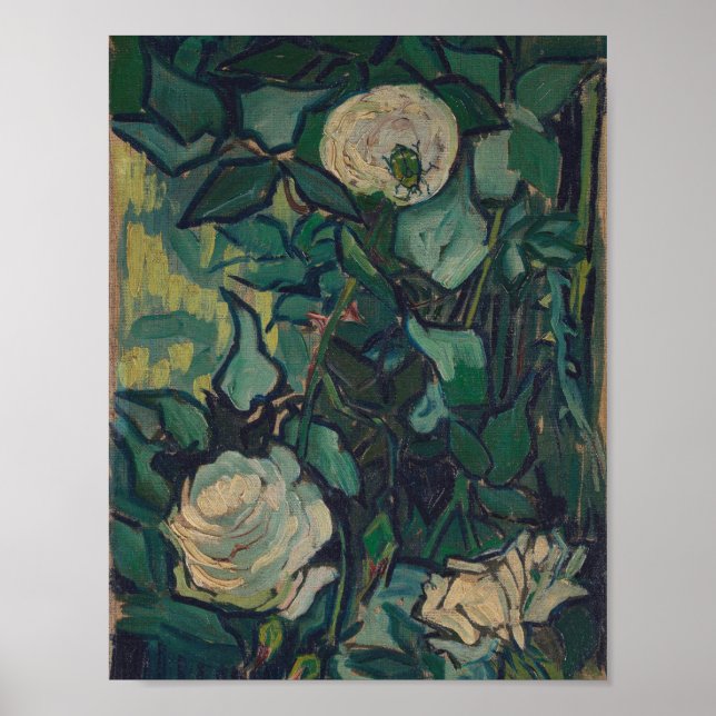 Póster Vincent Van Gogh - Rosas y escarabajo (Frente)