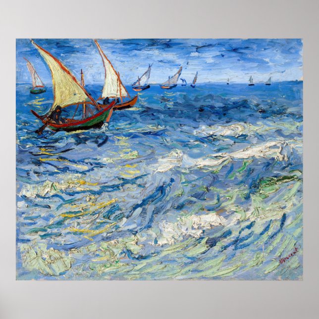 Póster Vincent van Gogh - Seascape at Saintes-Maries (Frente)