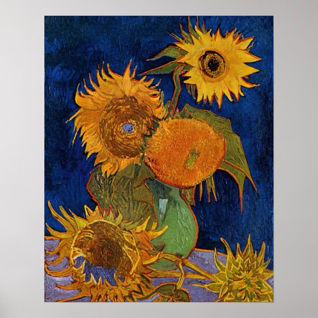 Póster Vincent van Gogh Six Sunflowers GalleryBella Artes (Frente)