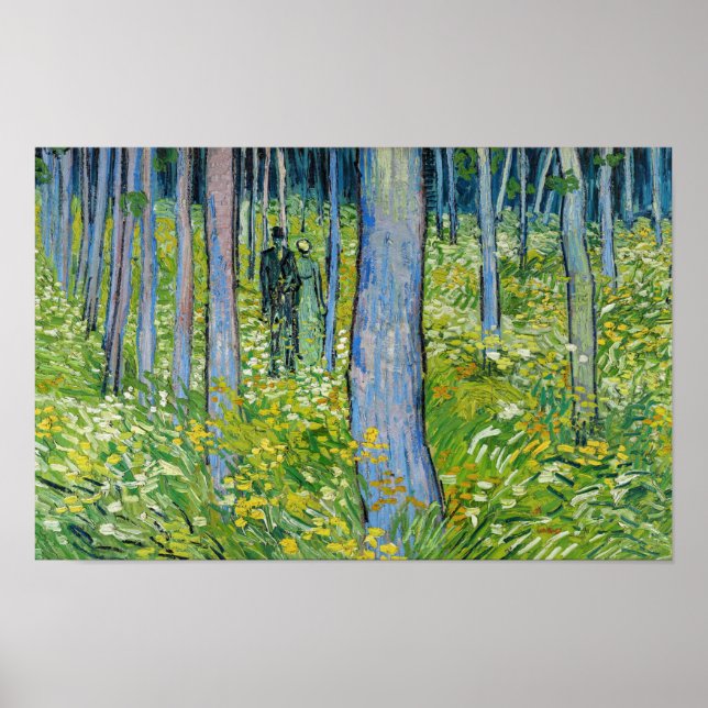 Póster Vincent van Gogh - Sotobosque con dos figuras (Frente)