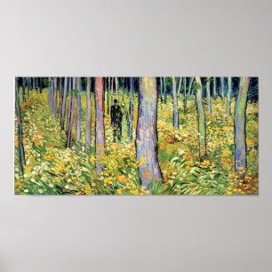 Póster Vincent Van Gogh - Sotobosque con dos figuras