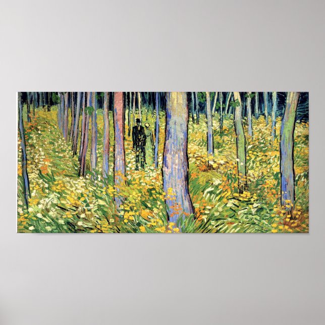 Póster Vincent Van Gogh - Sotobosque con dos figuras (Frente)