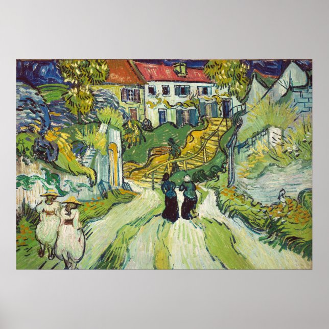 Póster Vincent van Gogh Stairway en Auvers (Frente)