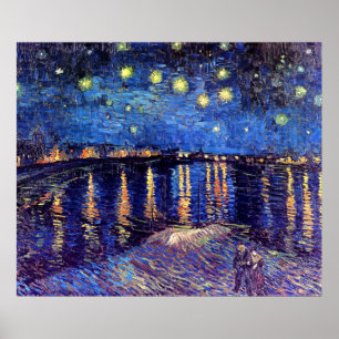 Póster Vincent Van Gogh - Starry Night Over The Rhone