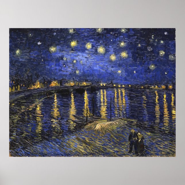 Póster Vincent Van Gogh Starry Night Over The Rhone (Frente)