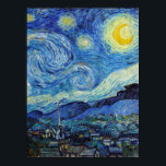 Póster Vincent Van Gogh Starry Night Vintage Bella Artes<br><div class="desc">Vincent Van Gogh Starry Night Vintage Bella Artes Poster</div>