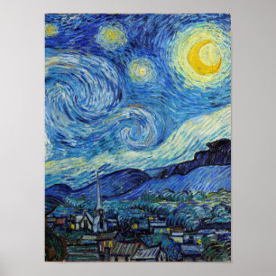 Póster Vincent Van Gogh Starry Night Vintage Bella Artes