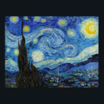 Póster Vincent Van Gogh Starry Night Vintage Bella Artes<br><div class="desc">Vincent Van Gogh Starry Night Vintage Bella Artes Poster</div>