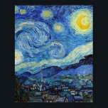 Póster Vincent Van Gogh Starry Night Vintage Bella Artes<br><div class="desc">Vincent Van Gogh Starry Night Vintage Bella Artes Poster</div>