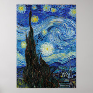 Póster Vincent Van Gogh Starry Night Vintage Fine Art