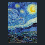 Póster Vincent Van Gogh Starry Night Vintage Fine Art<br><div class="desc">Vincent Van Gogh Starry Night Vintage Fine Art Poster</div>