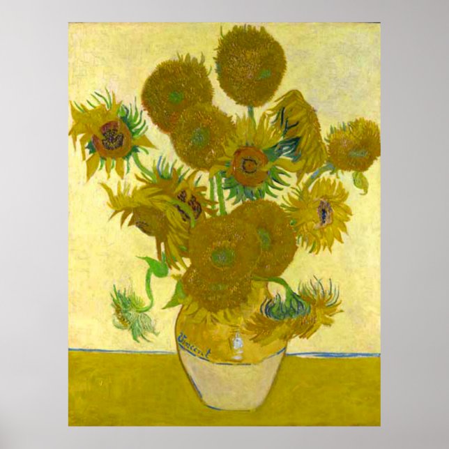 Póster Vincent Van Gogh Sunflowers (Frente)