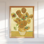 Póster Vincent Van Gogh Sunflowers 1888 Vintage Floral<br><div class="desc">Esta impresión de arte muestra Sunflowers (Cuarta versión, 1888) de Vincent van Gogh, una de las pinturas florales más icónicas de la historia del arte. Digitalmente restaurado e impreso en alta resolución (300 ppp), esta reproducción de calidad del museo destaca el color vívido y el trabajo dinámico del cepillo original....</div>