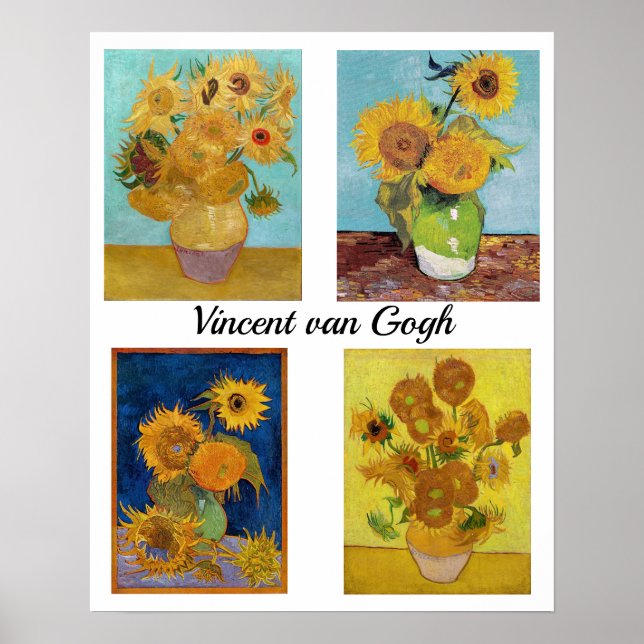Póster Vincent Van Gogh Sunflowers Serie (Frente)