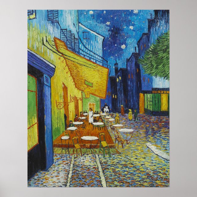 Póster Vincent Van Gogh, terraza Cafè por la noche (Frente)