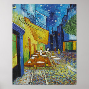 Póster Vincent van Gogh, terraza de Cafè en la noche