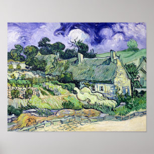 Póster Vincent van Gogh Thatched cottages at Cordeville