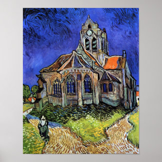 Póster Vincent Van Gogh - The Church at Auvers