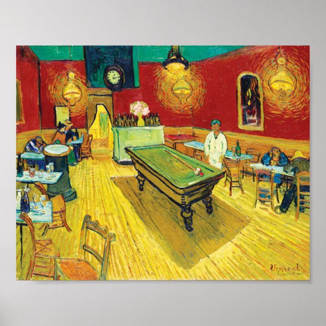 Póster Vincent Van Gogh The Night Cafe (Le café de nuit) (Frente)