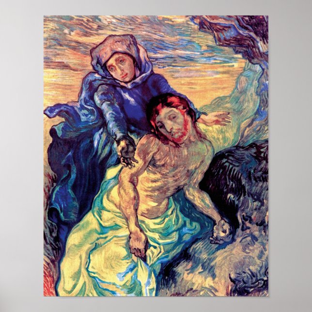 Póster Vincent Van Gogh - The Pieta - Jesus & Virgin Mary (Frente)