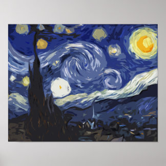 Póster Vincent Van Gogh The Starry Night Fine Art Poster