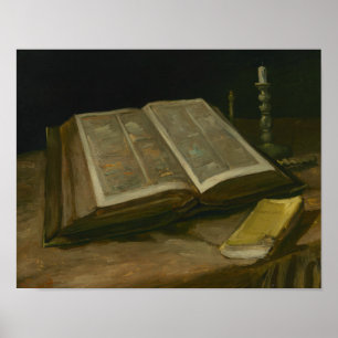 Póster Vincent van Gogh - Todavía la vida con la Biblia