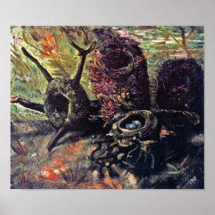 Póster Vincent Van Gogh - Todavía La Vida Con Nidos De Av