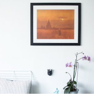 Póster Vincent van Gogh - Torre vieja en los campos