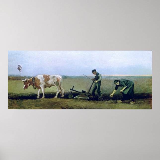 Póster Vincent van Gogh | Trabajadores y plantaciones cam (Frente)