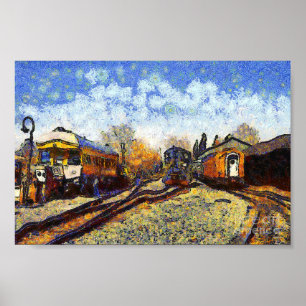 Póster Vincent van Gogh, train station